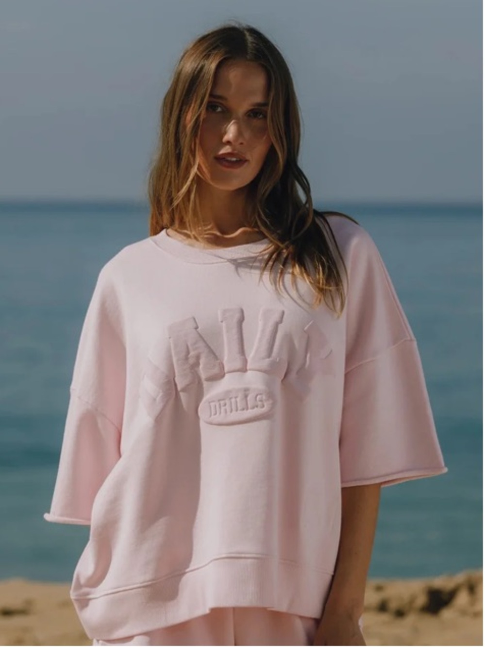 Daily Drills Cropped Sleeve Daily Crew - Cupid Pink Size XS/S NWT